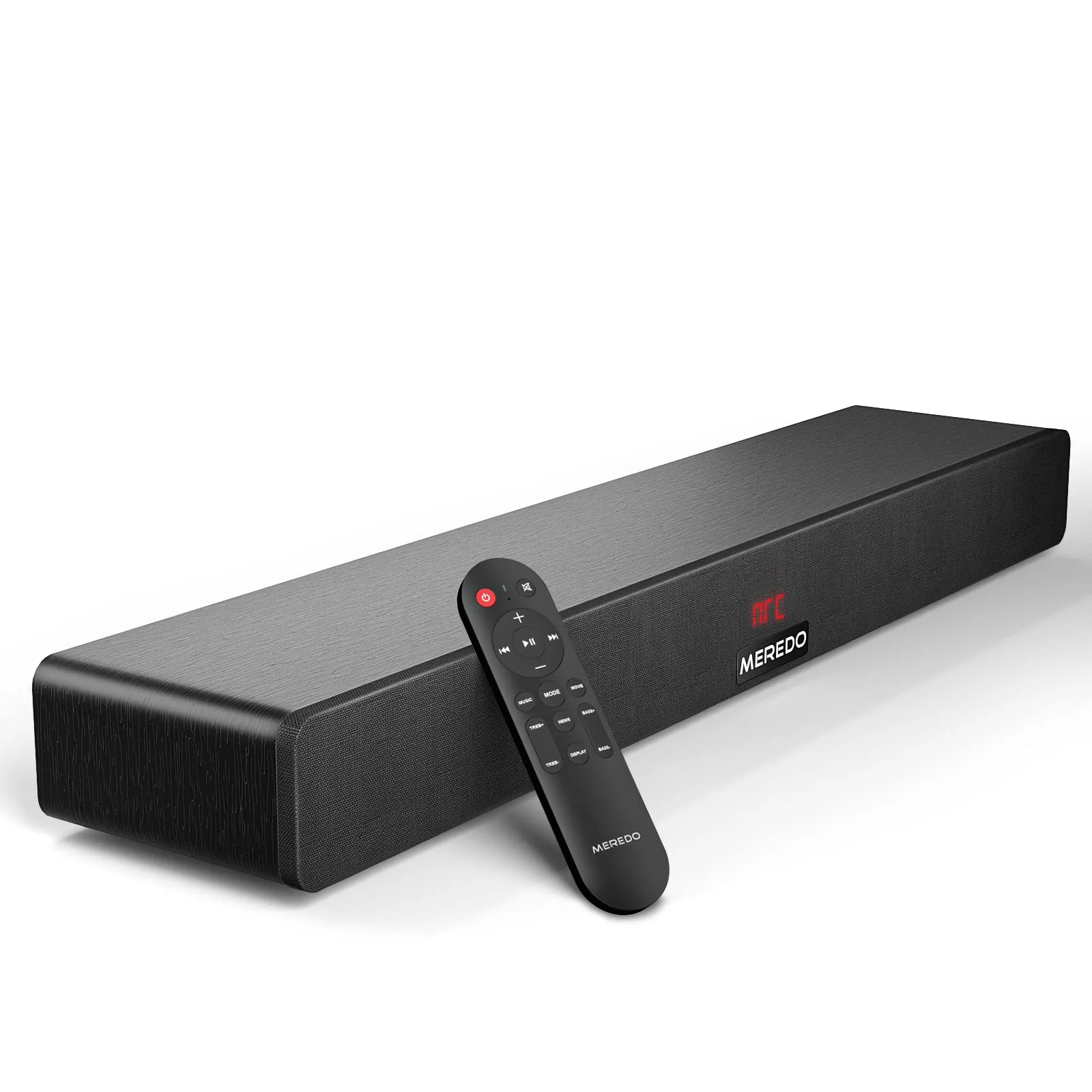 MEREDO Soundbar 2.1 Holz für TV Geräte 150W mit integriertem Subwoofer mit ARC Kable, Optisch, AUX, BT 5.0 5 EQ-Modi Lautsprecher Soundsystem für Fernseher für Heimkino-71cm