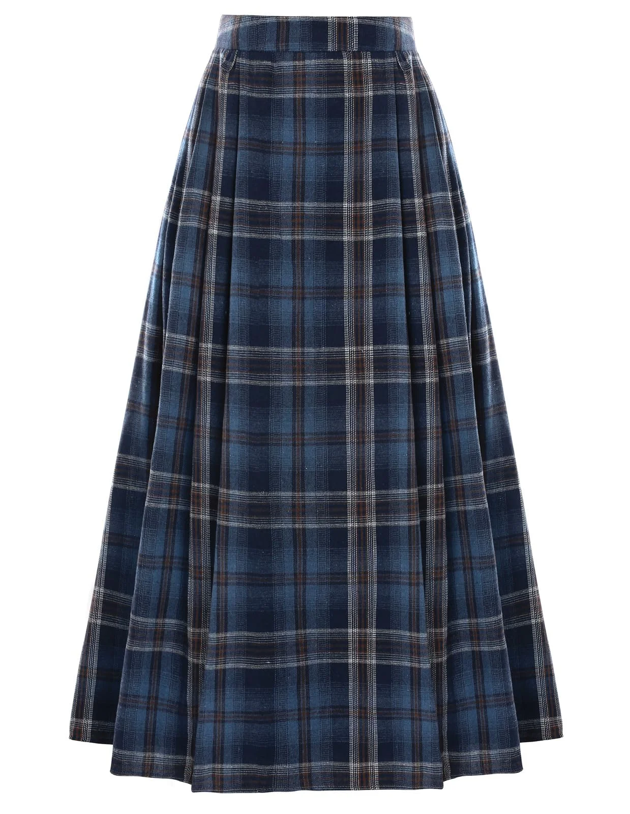 SCARLET DARKNESS Damen Rock Langer Plaid Elastische Taille Mittelalter Rock | A-Linie Rock Damen Herbst Gothic Halloween Rock Steampunk Rock
