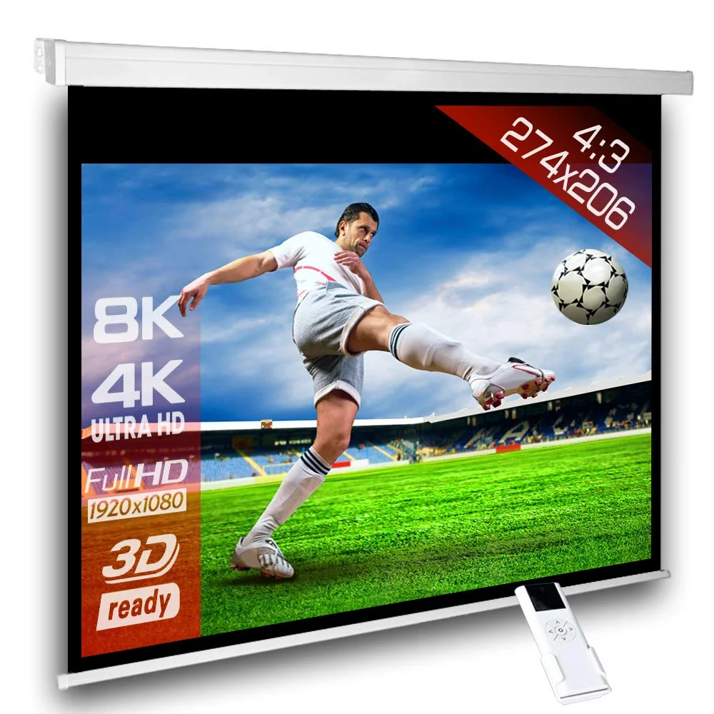 Alphavision SlenderLine Beamer Motorleinwand 274 x 206 cm 4:3 inkl. FB | GESAMTBREITE: 296cm | elektrische Beamer Leinwand Heimkino & Präsentation, Projektionsleinwand Deckenmontage oder Wandmontage