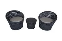 3tlg. Balkongarnitur RUA, Balkonset Gartenset Tisch aus Akazienholz - schwarz