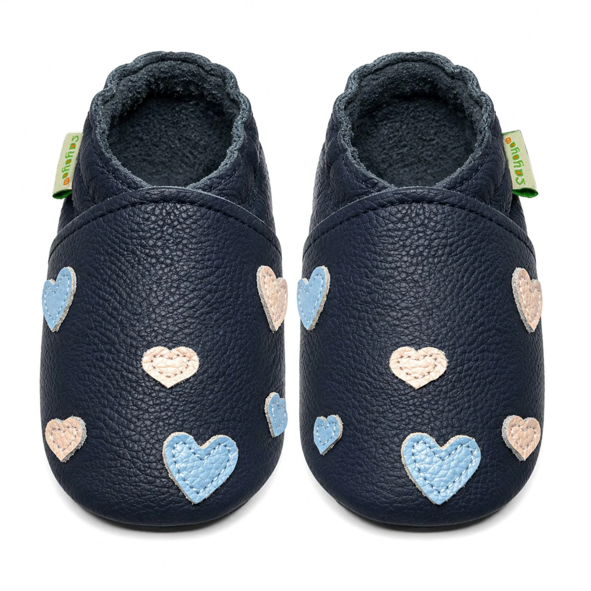 SAYOYO Krabbelschuhe Baby aus Leder Atmungsaktiv und rutschfest Baby Schuhe | Weiches Echtleder und rutschfeste Sohle Süße Lauflernschuhe und Baby Hausschuhe mit Tiermuster für Jungen und Mädchen