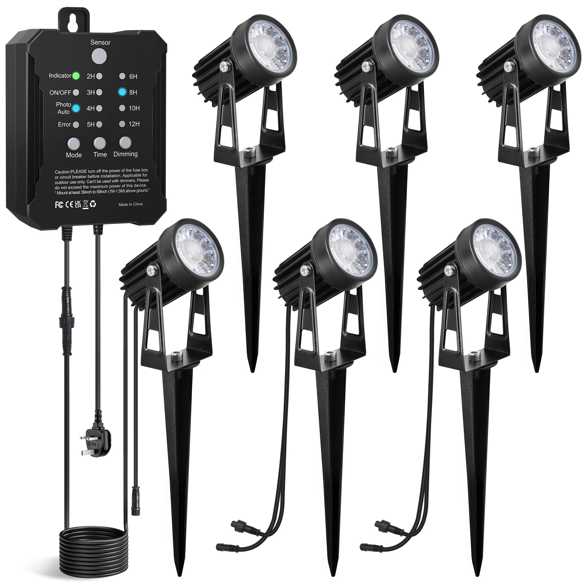 MALORY LED Gartenbeleuchtung 6er Set, 16.5M Gartenleuchten mit Transformator, IP65 Wasserdichter 3000K Strahler Außen Gartenstrahler mit erdspieß für Draußen, Terrasse, Einfahrt