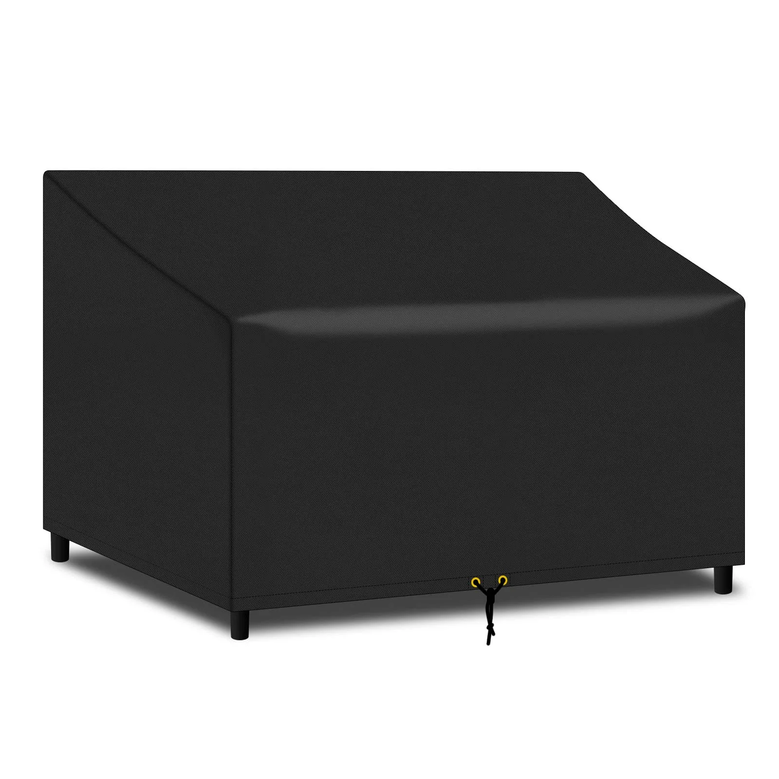 PATIO PLUS 2 Sitzer Gartenbank Sitzbezug wasserdicht Anti-UV, Heavy Duty 134x66x63/89cm für Gartenbank reißfestes 420D Oxford Gewebe (Schwarz)