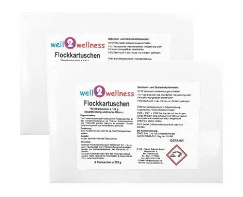 well2wellness Flockkartuschen/Flockungsmittel Kartuschen 2,0 kg (16 x 125 g)