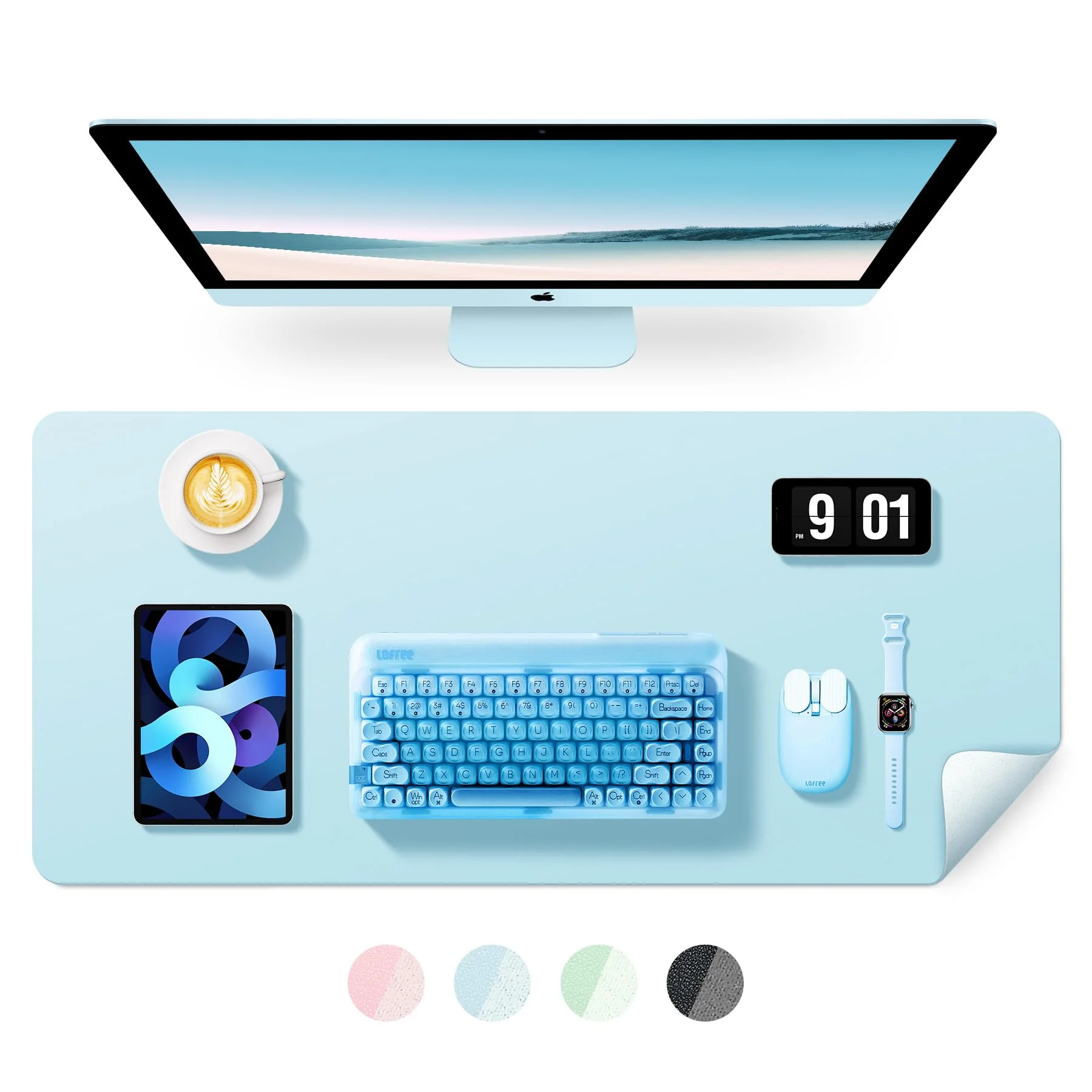 BUBM Schreibtischunterlage 120x60cm, PU Leder Desk Mat für Homeoffice & Gaming, Rutschfeste Schreibunterlage, Wasserdichte Schreibtischunterlagen & Schreibtischmatte für Büro
