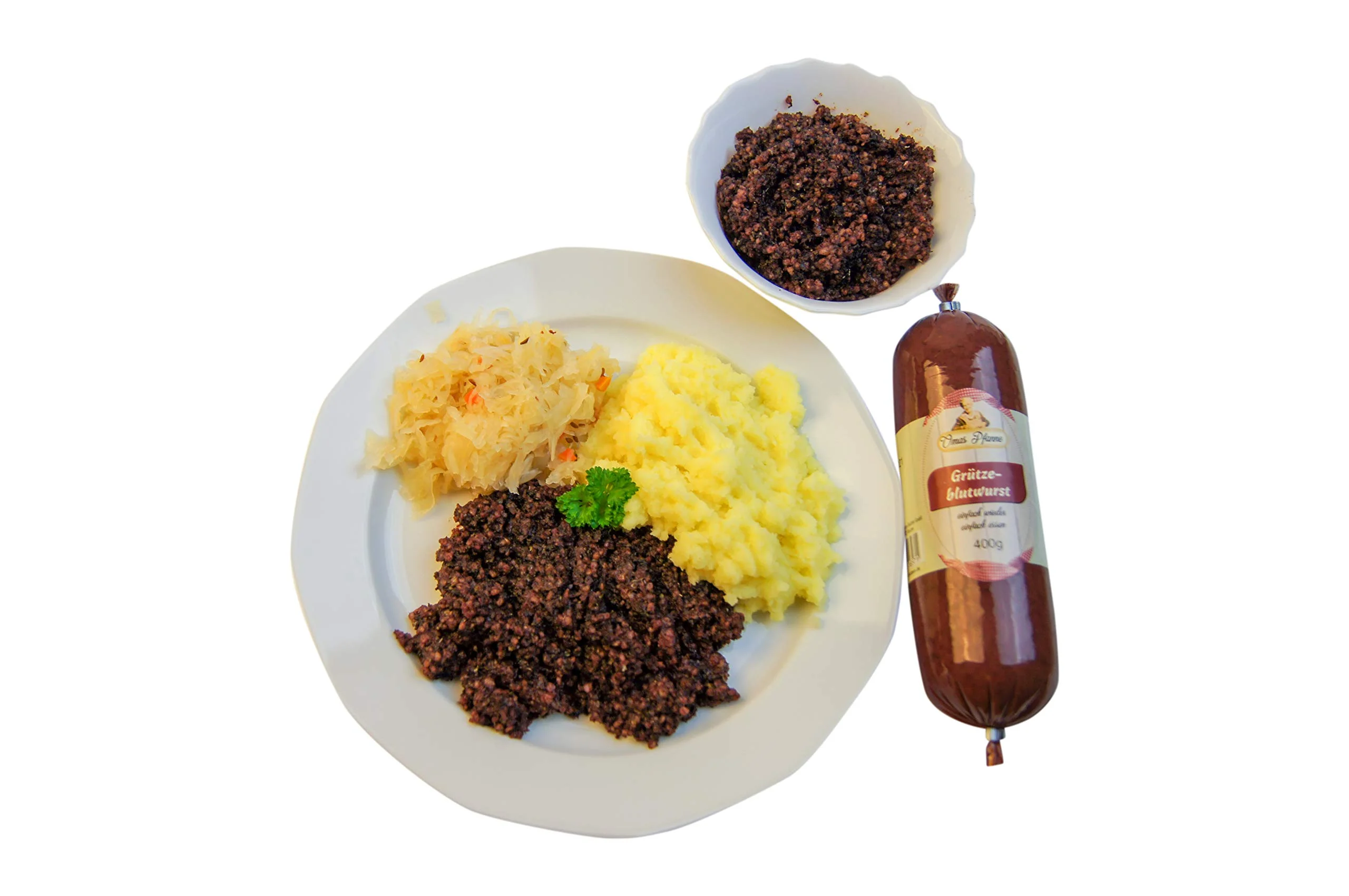 Grützwurst Omas Pfanne ganze Wurst Kal. 90 | Blutwurst | DDR Rezeptur Tiegelwurst | Black Pudding | laktosefrei (Grützewurst zum Braten 1,2kg)