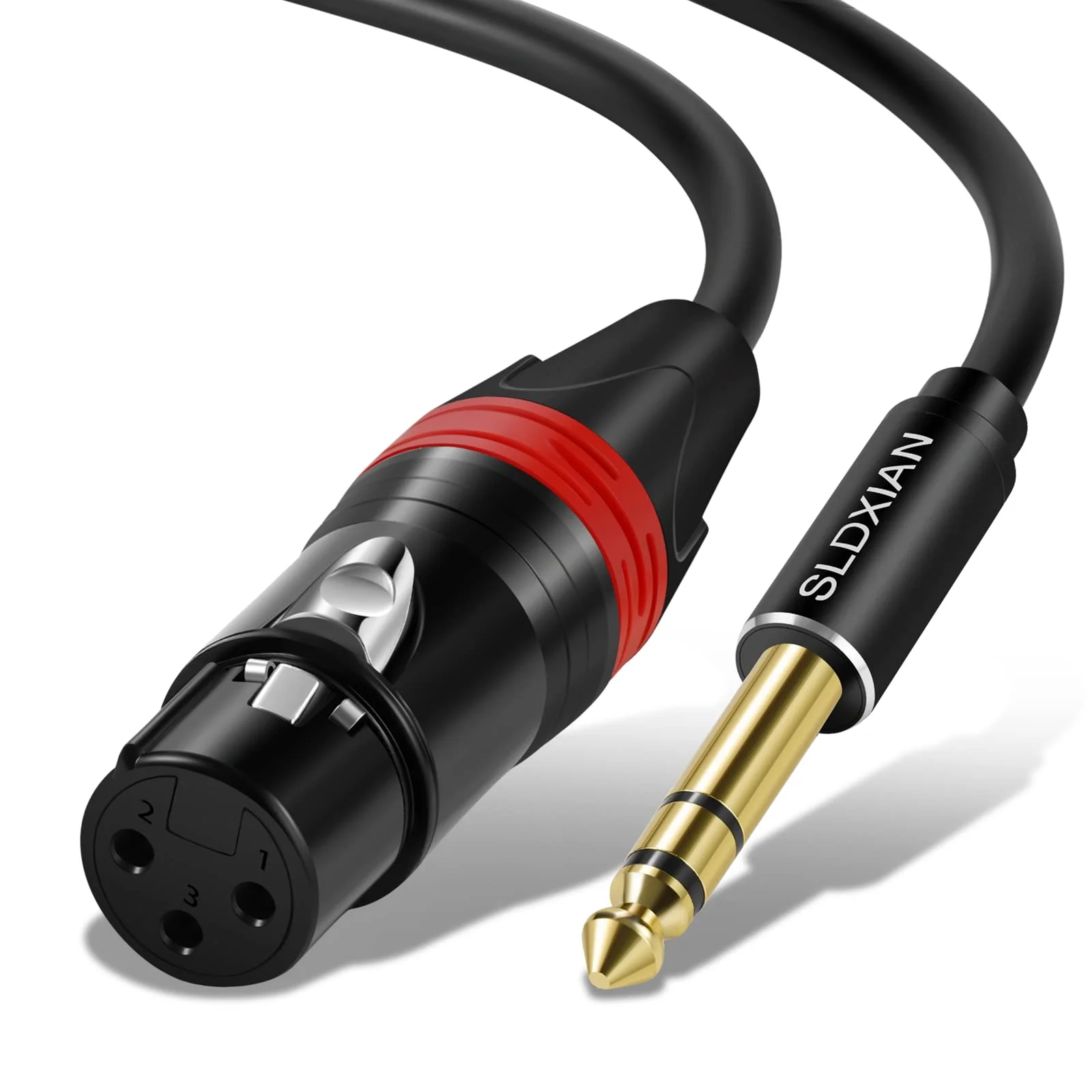 SLDXIAN 6,35mm TRS Klinke auf XLR Buchse Mikrofonkabel (1M, Female) | 1/4 Zoll Klinke auf XLR Female Kabel