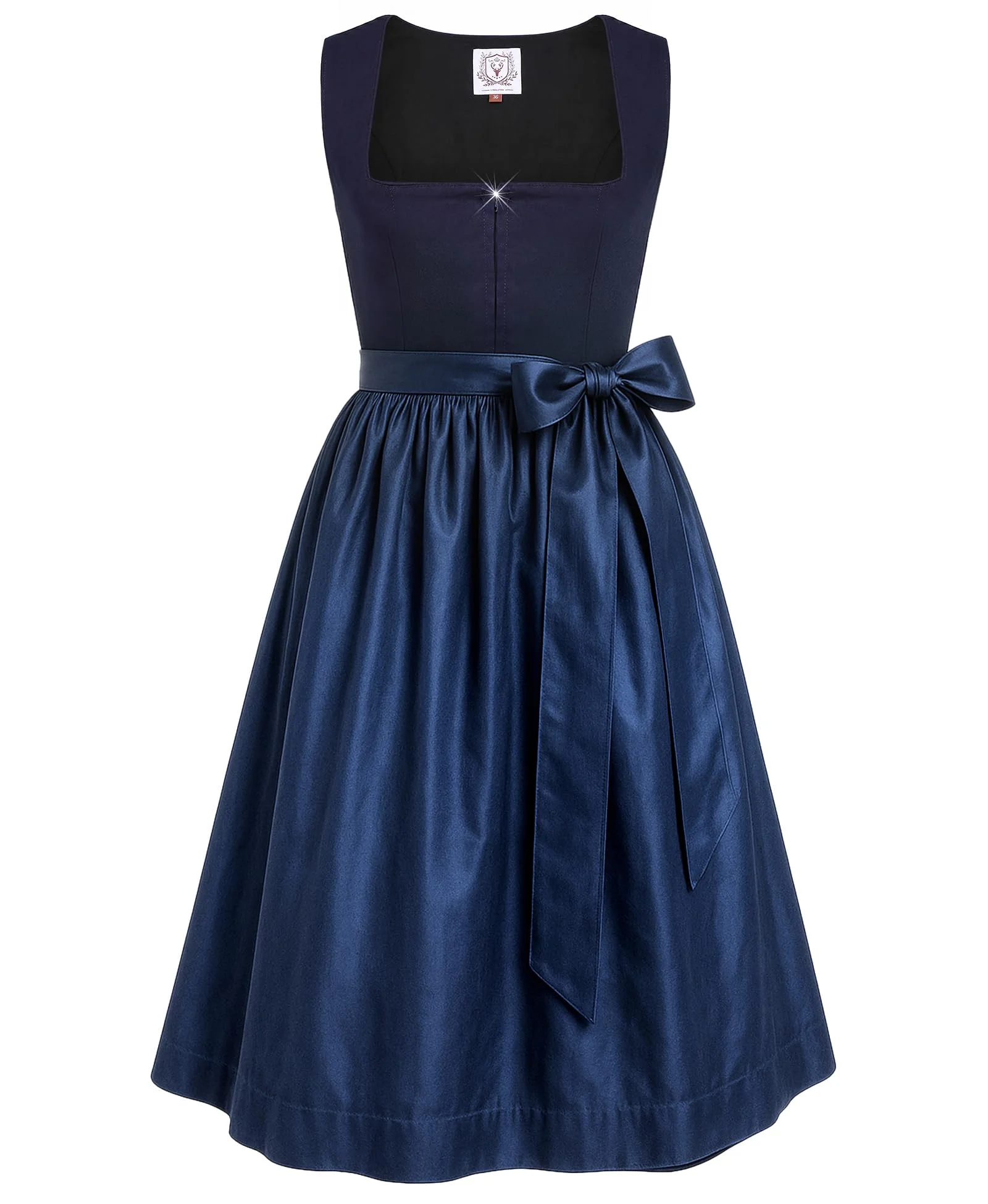DIRNDLSTERN Damen Blau Ohne - Schnürung Midi Damen Outfit Oktoberfest 2025