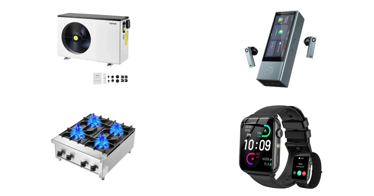 Neu heute bei Amazon: VEVOR Heißepumpe 2.51–11.38 kW & Timekettle X1 am 05.09.2026