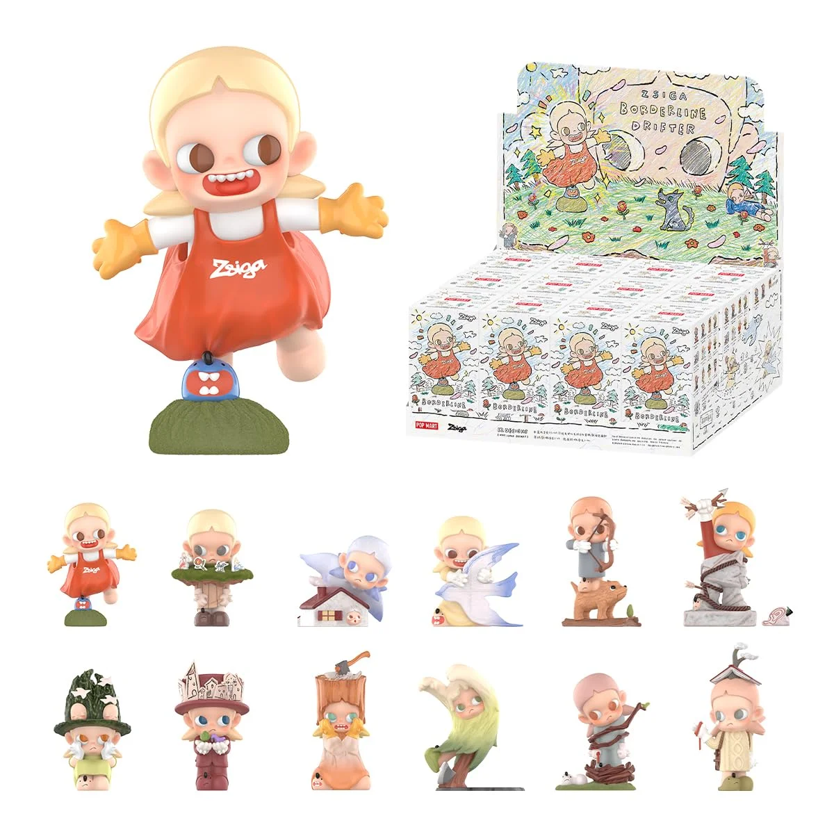 POP MART Zsiga Borderline Drifter Series Figures Actionfiguren Sammelfiguren Sammler Kunstspielzeug Spielzeug Figuren Geschenk Whole Set