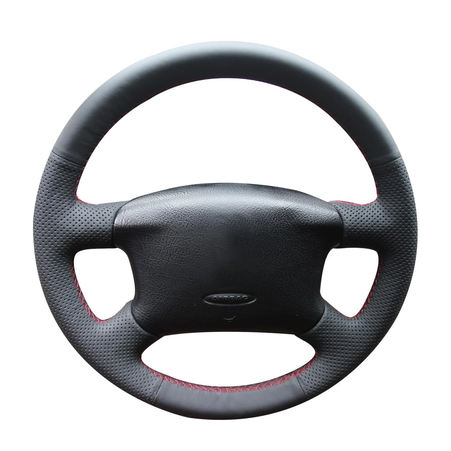 MEWANT Passgenauer Lenkradbezug zum Nähen für Golf 4 Passat B5 | Golf 4 / Passat B5 / Variant / Sharan / Bora T4 T5 / Hand Nähen Mikrofaser Leder Atmungsaktiv Für Beheizte Lenkräder