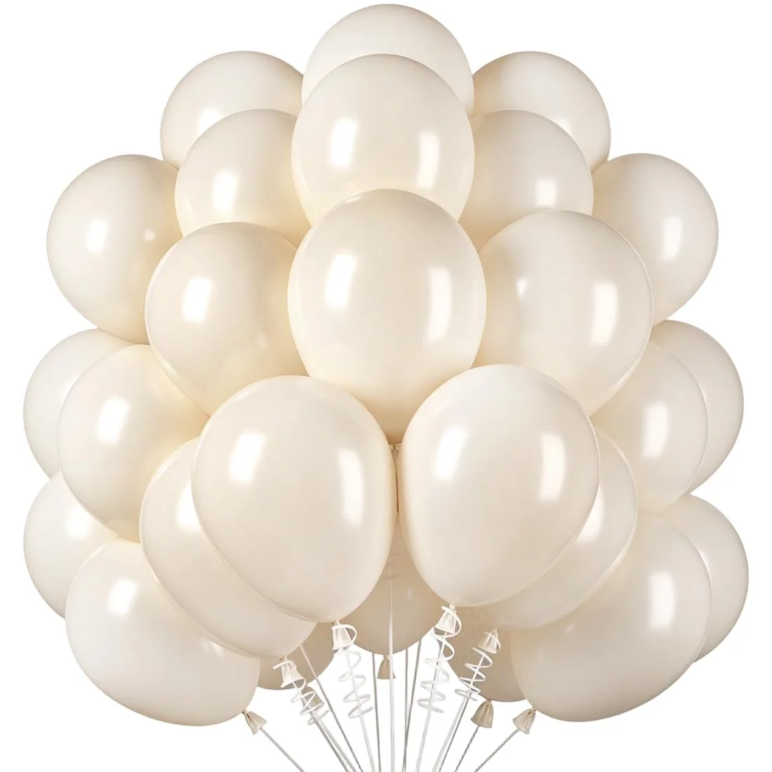 BlooMoo Luftballons Sand Weiß, 50 Stück Weißer Sand Latex Ballons, Helium Luftballons für Geburtstag Hochzeit JGA Abschlussfeier Baby Shower Jubiläums Jugendweihe Party Dekorationen 12 Zoll