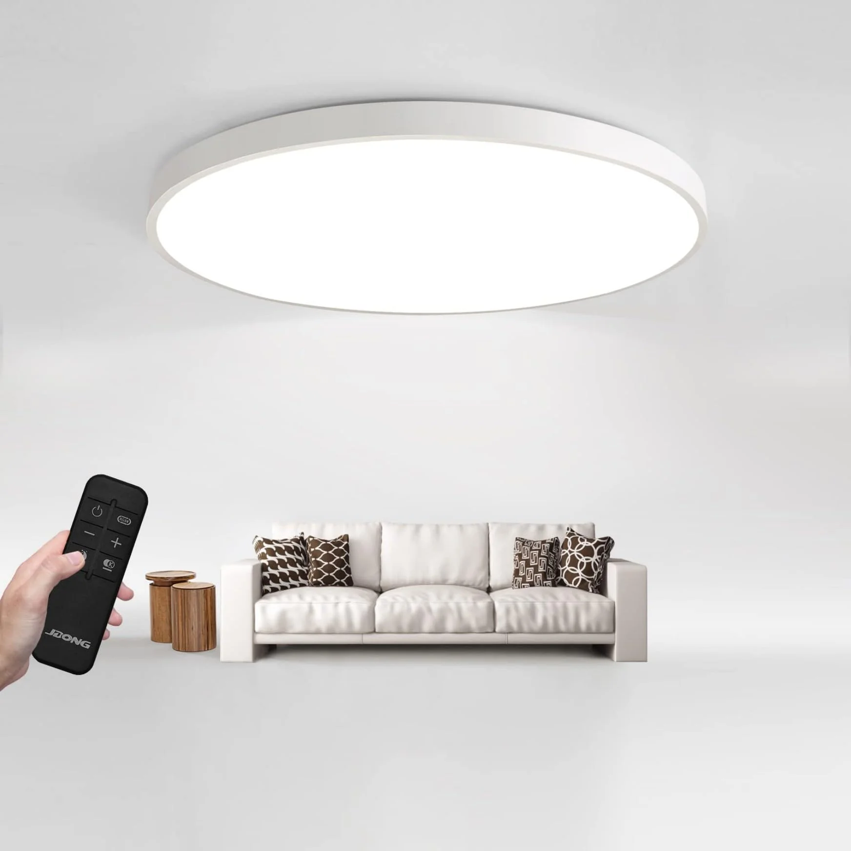 JDONG 58CM Led Deckenleuchte 72W Deckenlampe Dimmbar mit Fernbedienung | 3000K-6000K Wohnzimmerlampe Flach Rund moderne Leuchte für Schlafzimmer Büro Wohnzimmer