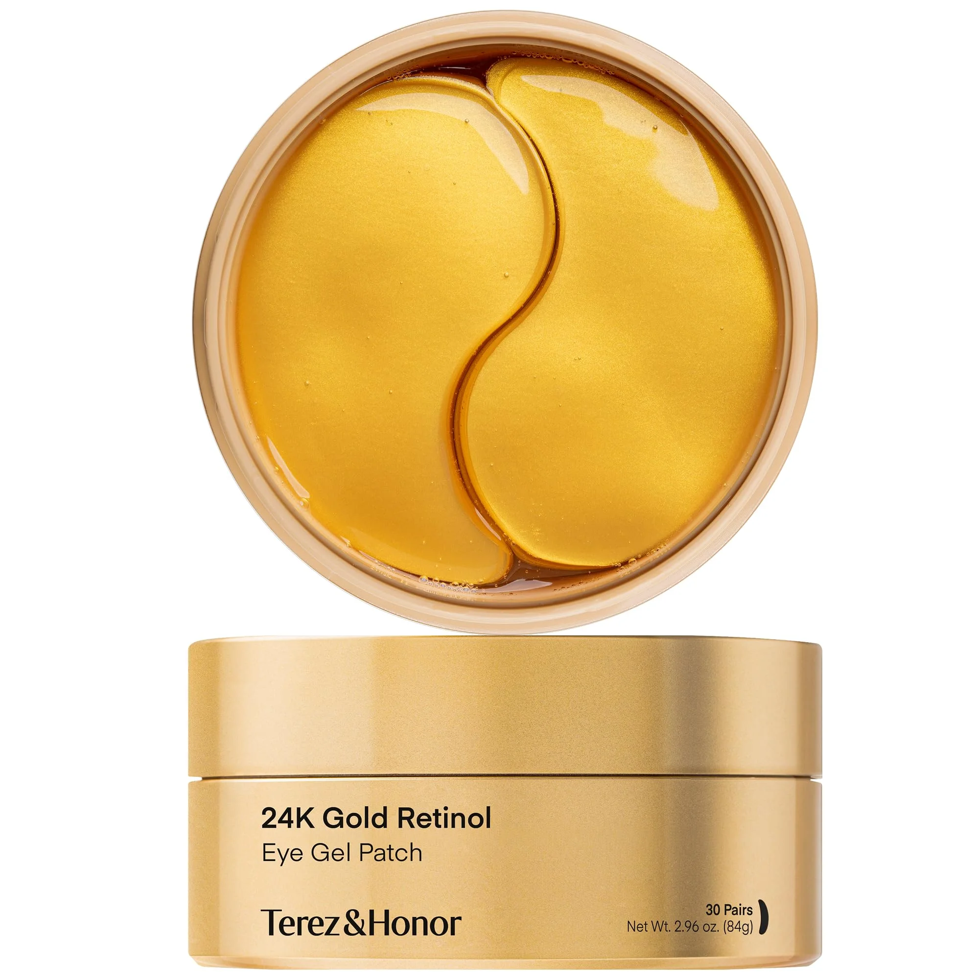 Terez & Honor Augenpads Korean Skincare mit 24K Gold & Retinol, 30 Paar - Hydrogel Augenmasken mit Kollagenpeptid gegen Falten, feine Linien, Augenringe, Schwellungen und Tränensäcke, parfümfrei