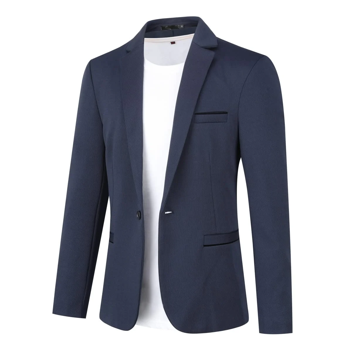 Allthemen Herren Sakko Sportlich Stretch Blazer Slim Fit Business Jackett | Anzugjacken Modern, Hochzeit Freizeit, Formelle Casual, 1 Knopf, Einfarbig, Smoking, Men's Suit Jacket