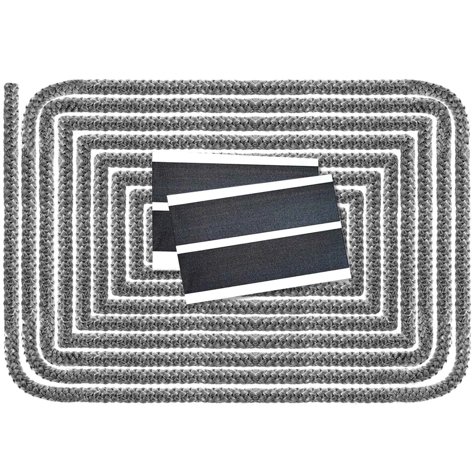 LANUCN Ofen Dichtschnur, Dichtungsband für Kaminofen, Ofendichtung Feuerfest für Kamin mit Endabbinder (Φ 8mm x 2.5m)