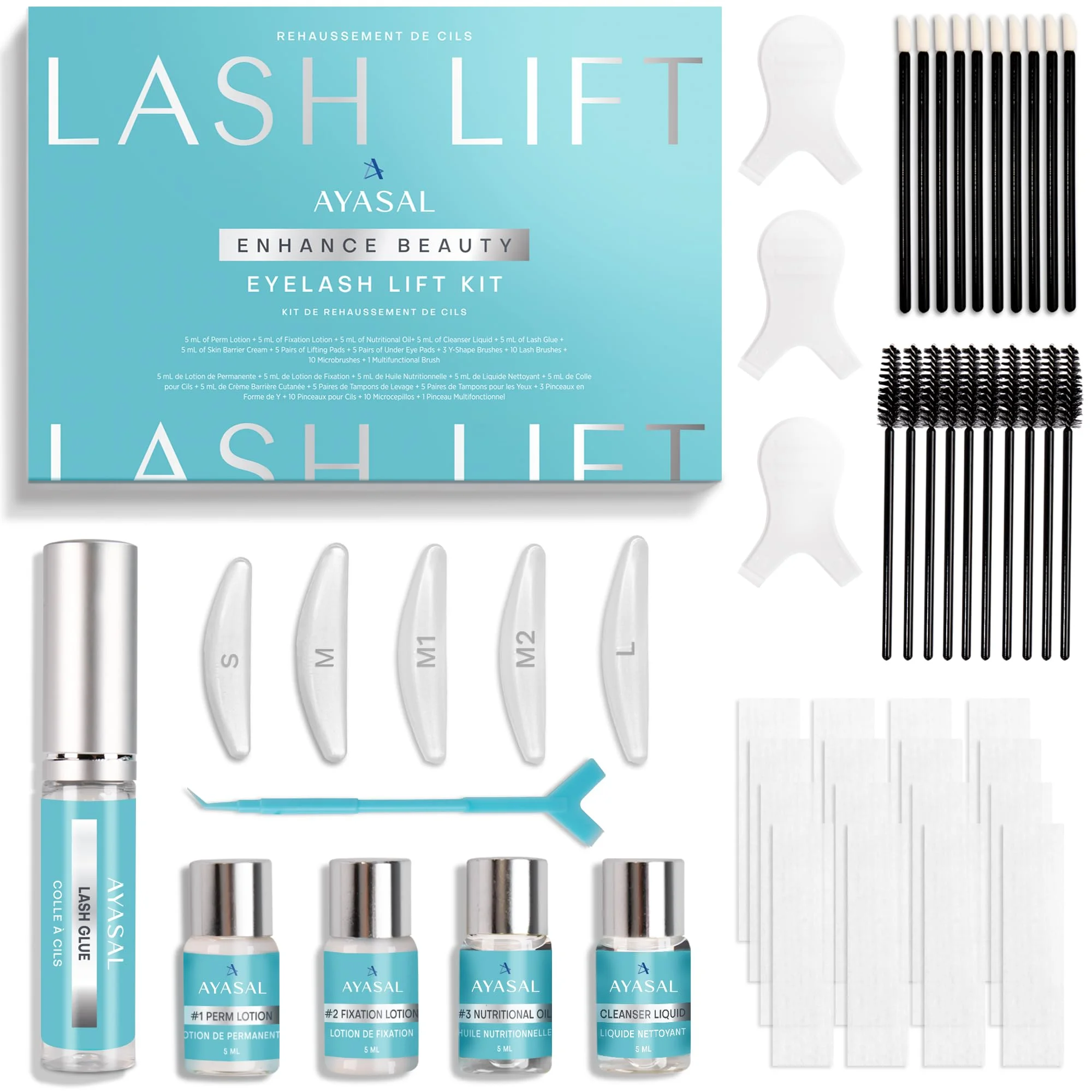 AYASAL Wimpernlifting Set: Koreanische Formel für Wimpern Lifting, Lash Lifting Set – Schonendes, Thio-freies Wimpernlifting Set mit detaillierter Anleitung für den Heimgebrauch