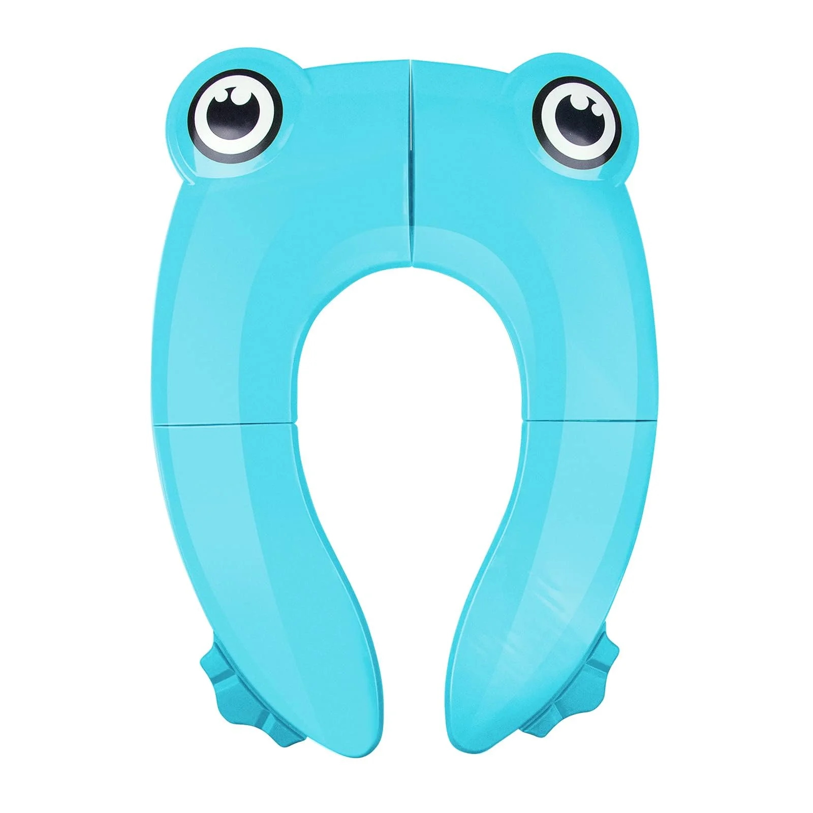 Pejoye Toilettensitz Kinder Faltbar, Tragbar Kinder Toilettentrainer Sitz, WC Sitz Kleinkind Reise Töpfchentrainer mit Aufbewahrungstüte, Blauer Frosch