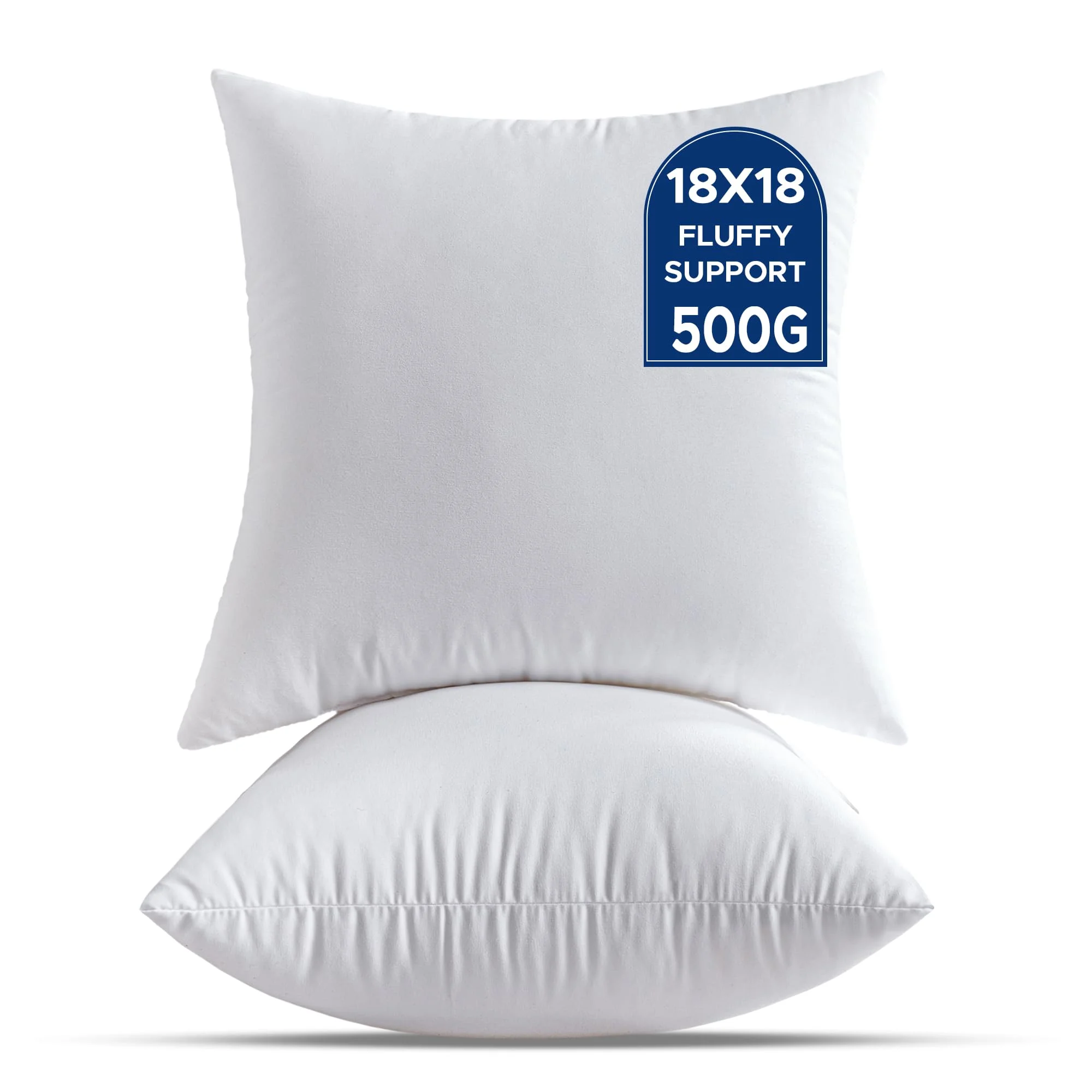 QSWRD 2er Set Kissenfüllung 45 x 45 cm Mittel Weiße Kisseninlet Dekokissen Kopfkissen für Wohnzimmer Couch Bett Quadratisch SofaKissen Zierkissen Innenkissen