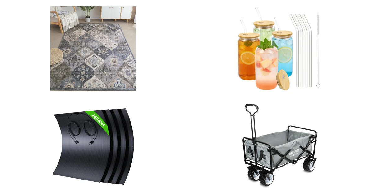 Top-Produkte Blitzangebot bei Amazon am 08.09.2026: Xfrog Teppich und Glas-Set 08.09.2026
