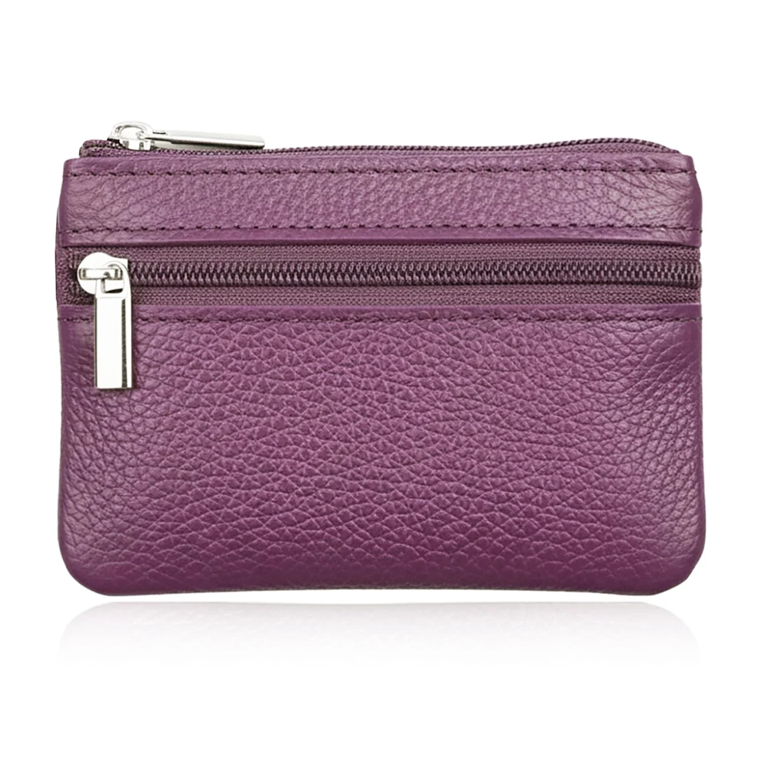Hibate Super Mini Lila Leder Schlüsseletui Schlüsseltasche Klein für Herren Damen
