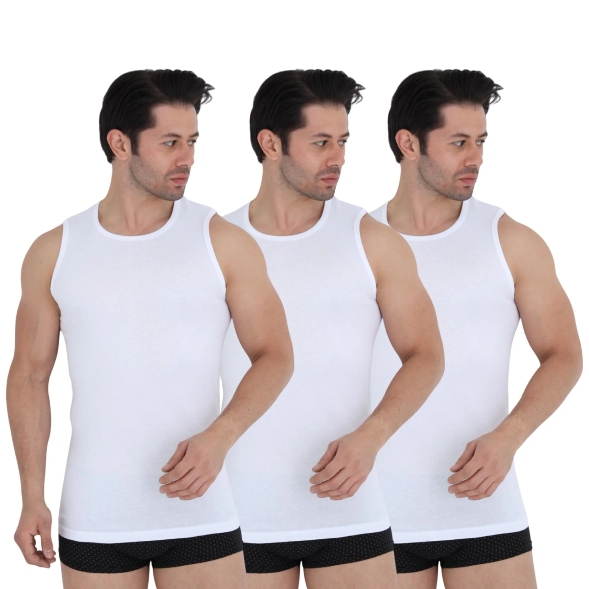 UNDEREA Herren Unterhemd 3er Pack, 100% Baumwolle Tank Top, Atmungsaktive Muskelshirts & Achselshirts, Ärmellos mit Rundhals