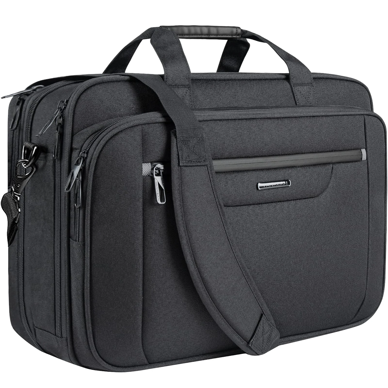 VANKEAN 18 Zoll Laptop-Tasche Laptop-Aktentasche Schwarz | XXL Wasserabweisende Gaming-Computertasche für Männer Frauen Erweiterbare Kapazität für Reisen/Geschäft/Schule