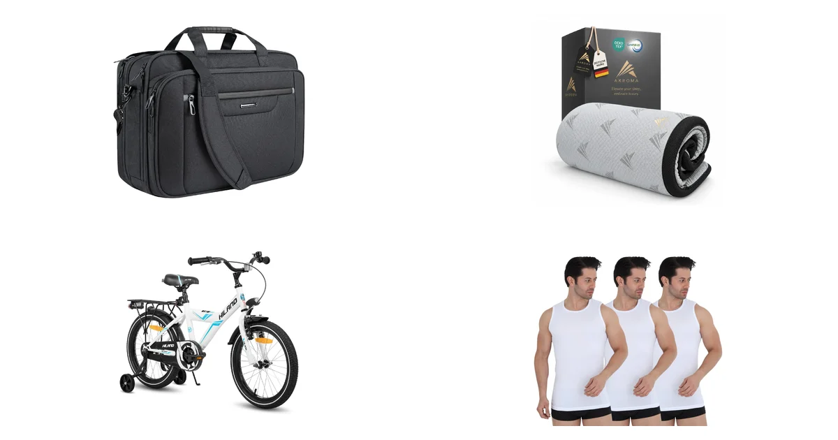 Top-Produkte Blitzangebot: VANKEAN 18 Zoll Laptop-Tasche und Akroma Memoryschaum Topper