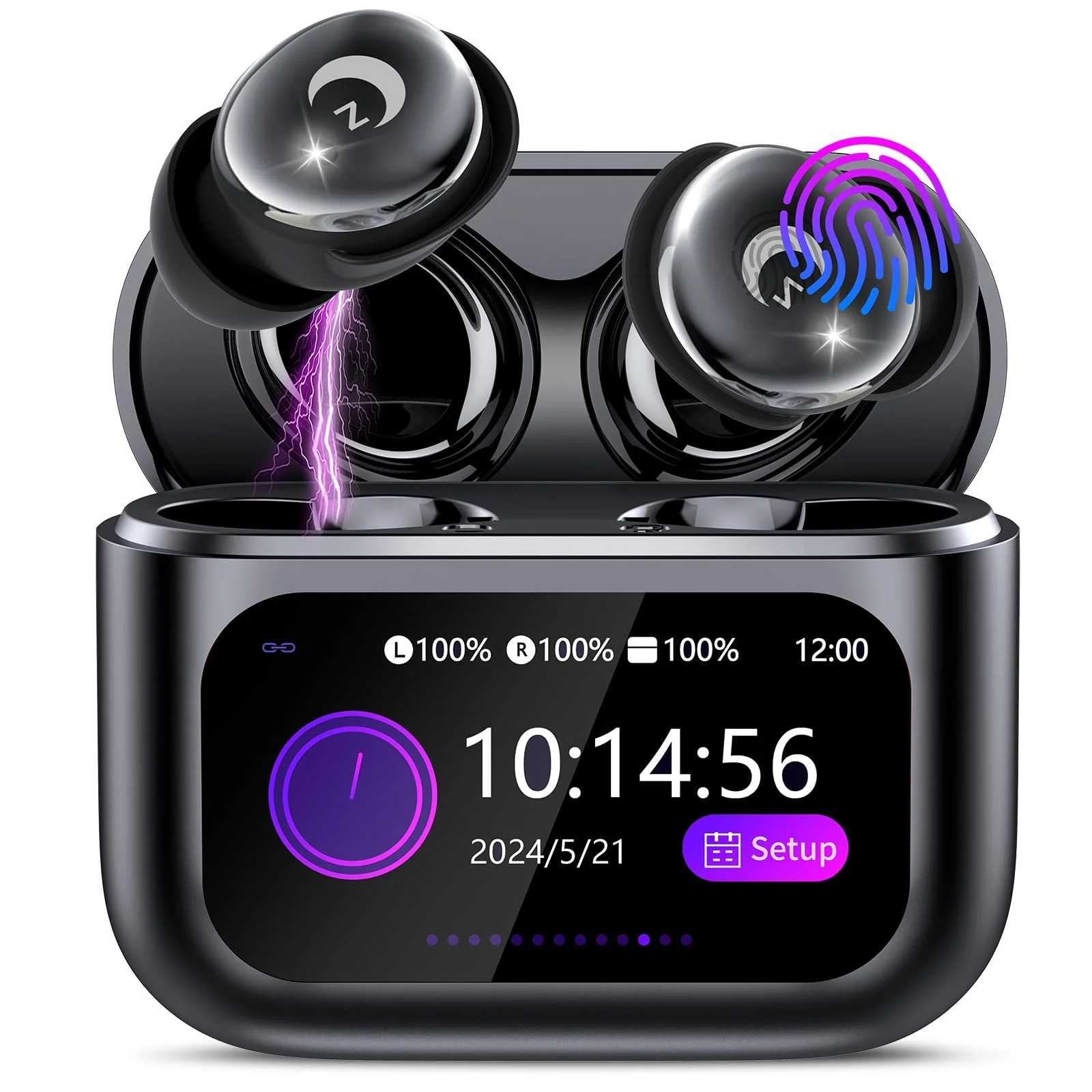 VEKJ Bluetooth Kopfhörer In Ear Mini 48 Std Schlafkopfhörer mit Touchscreen | Immersive HiFi Stereo Kopfhörer kabellos Bluetooth mit ENC Noise Cancelling Mik, Bluetooth Earbuds mit 5 EQ-Modu,Schlafmuster