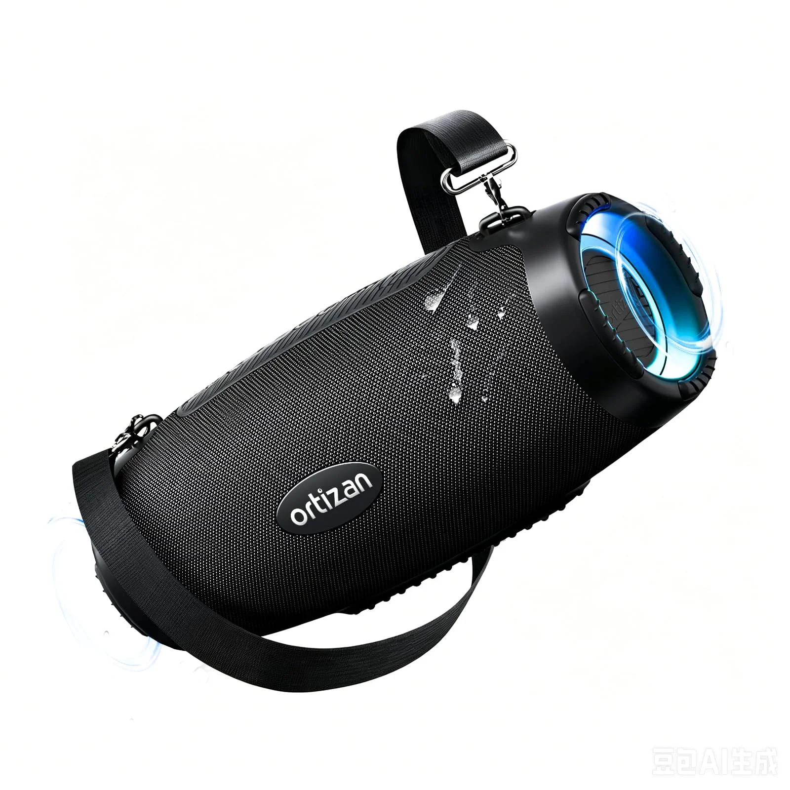 Ortizan Outdoor Bluetooth Lautsprecher, tragbare Musikbox mit 80 W Sound, LED-Licht, IPX7 wasserdicht, 12 Std. Akku, Extra Bass, Powerbank-Funktion, Stereo-Pairing
