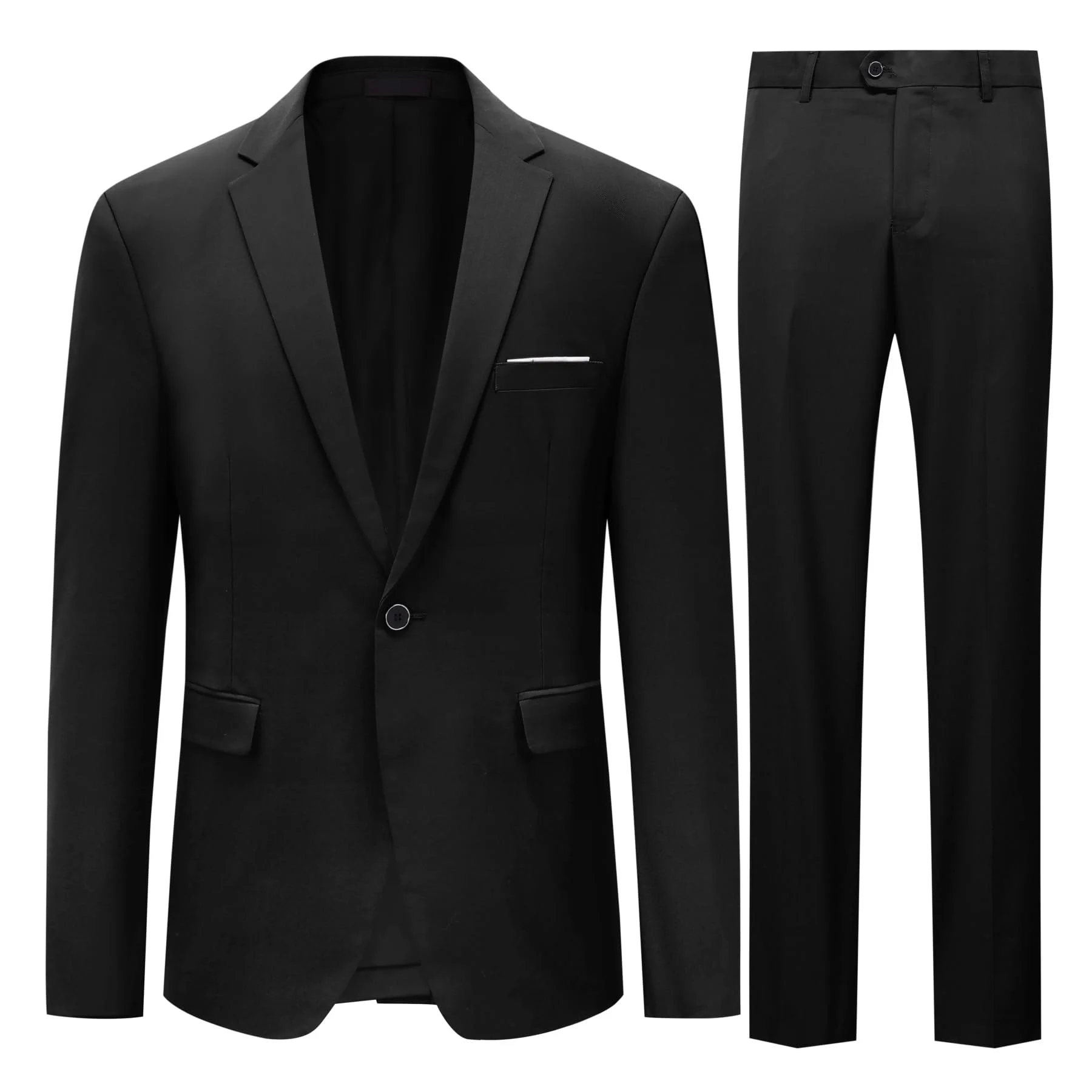 Allthemen Herren Anzug 2 Teilig Slim Fit Anzüge Business Sakko Hose Set | Hochzeit, Formelle, 1 Knopf, Revers, Einfarbig, Einreihiger, Modern Fit, Smoking, Komplett Set, Elegant