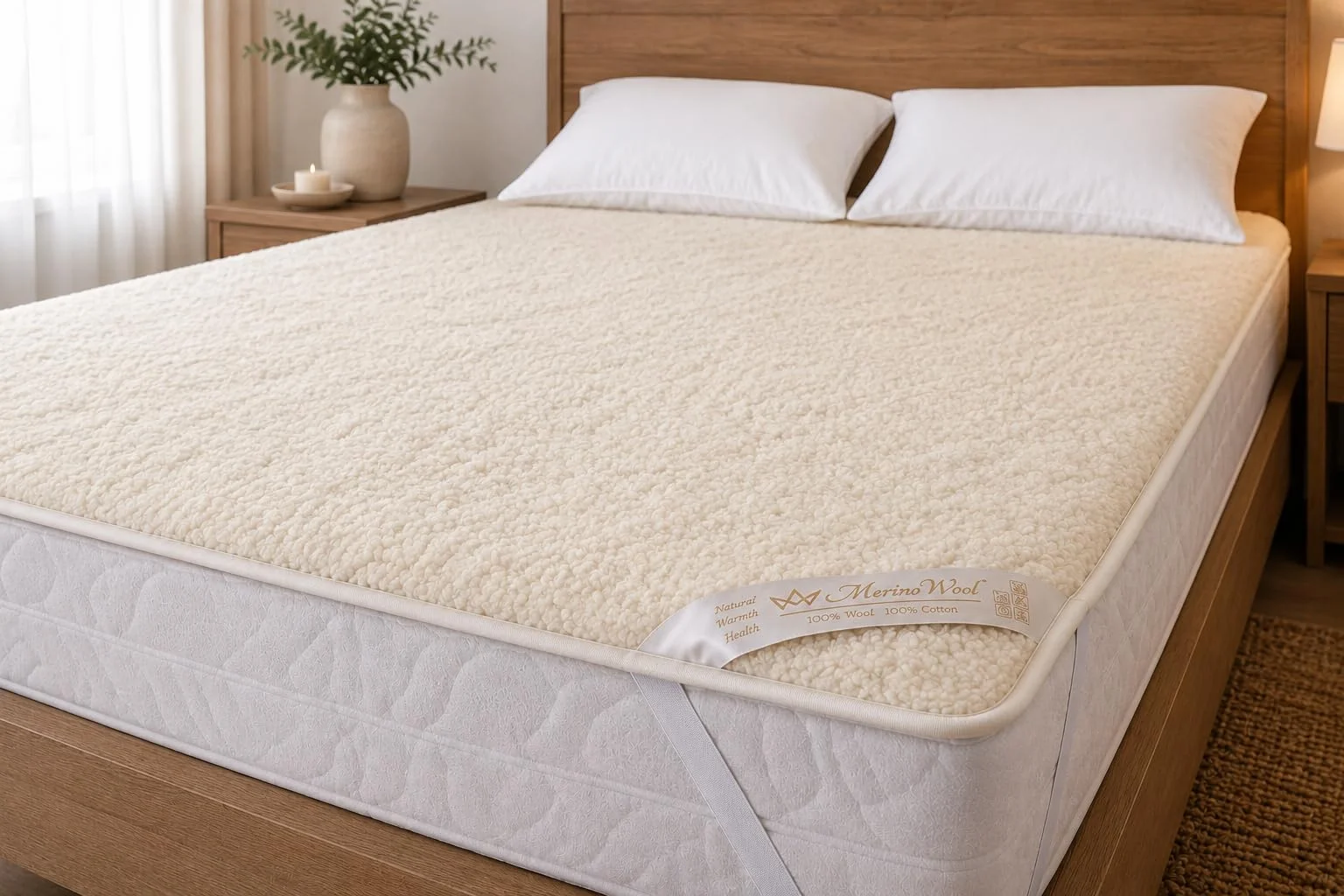 Exklusive Merino Wool Unterbett aus Matratzenauflage King unterbett 160 x 200 cm