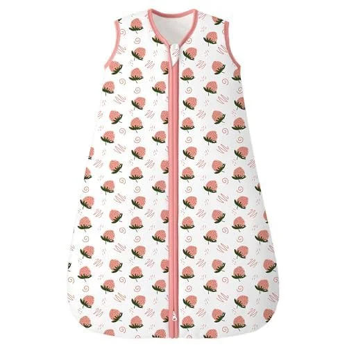 Unnivoll Schlafsack Baby Winter 2,5 Tog Baby Schlafsack 18-24 Monate Baumwolle Babyschlafsack Neugeborene Winterschlafsack Baby Warm und Weich 90 cm für Jungen Mädchen Erdbeere