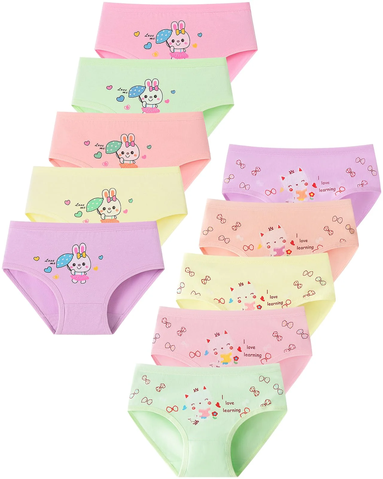 Charmi Mädchen Unterhosen Kinder Unterwäsche Baumwolle 10er Pack