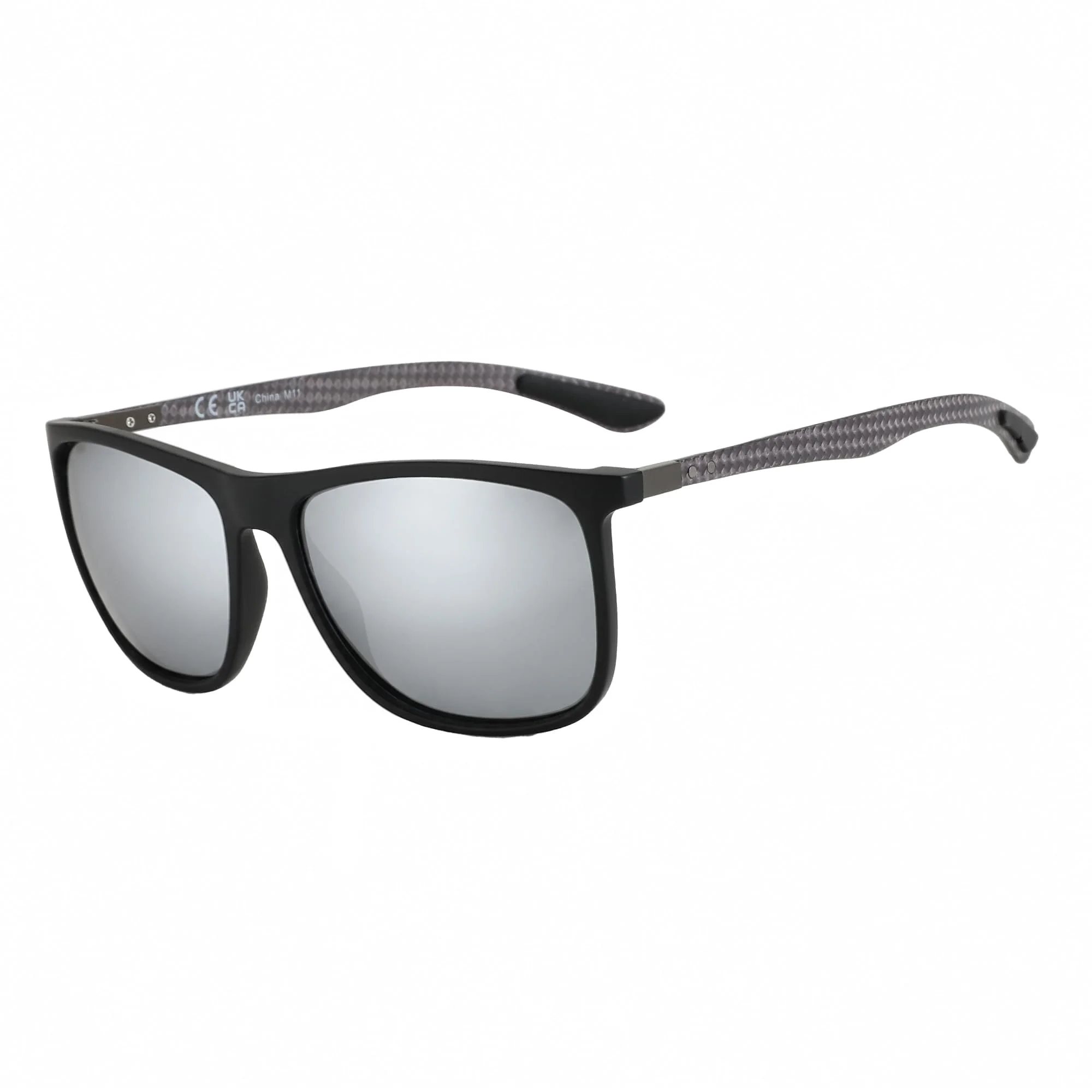 ZENOTTIC Polarisierte Sonnenbrille Herren Kohlefaser Bügel Quadratische Sonnenbrille Fahren Angeln Golf Sport UV400 Schutz